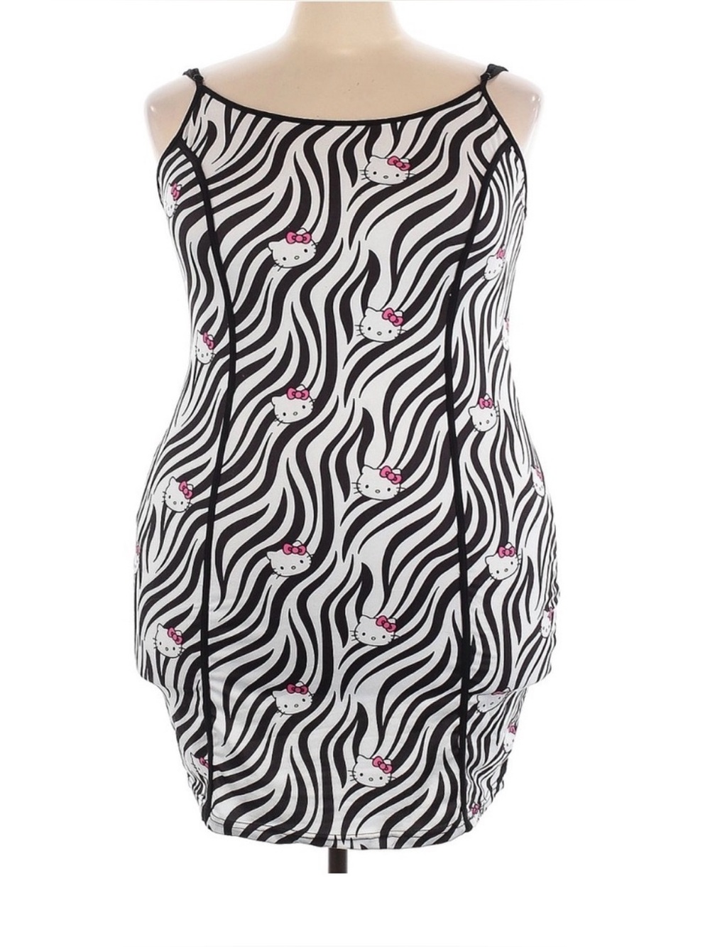 EUC SHEIN Hello Kitty Limited Edition Collab Fitted Zebra Dress Plus Size 4X